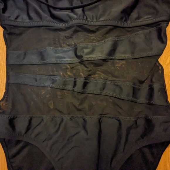 Mossimo sz LG sheer striped black bathing suit 😁 - Picture 5 of 6